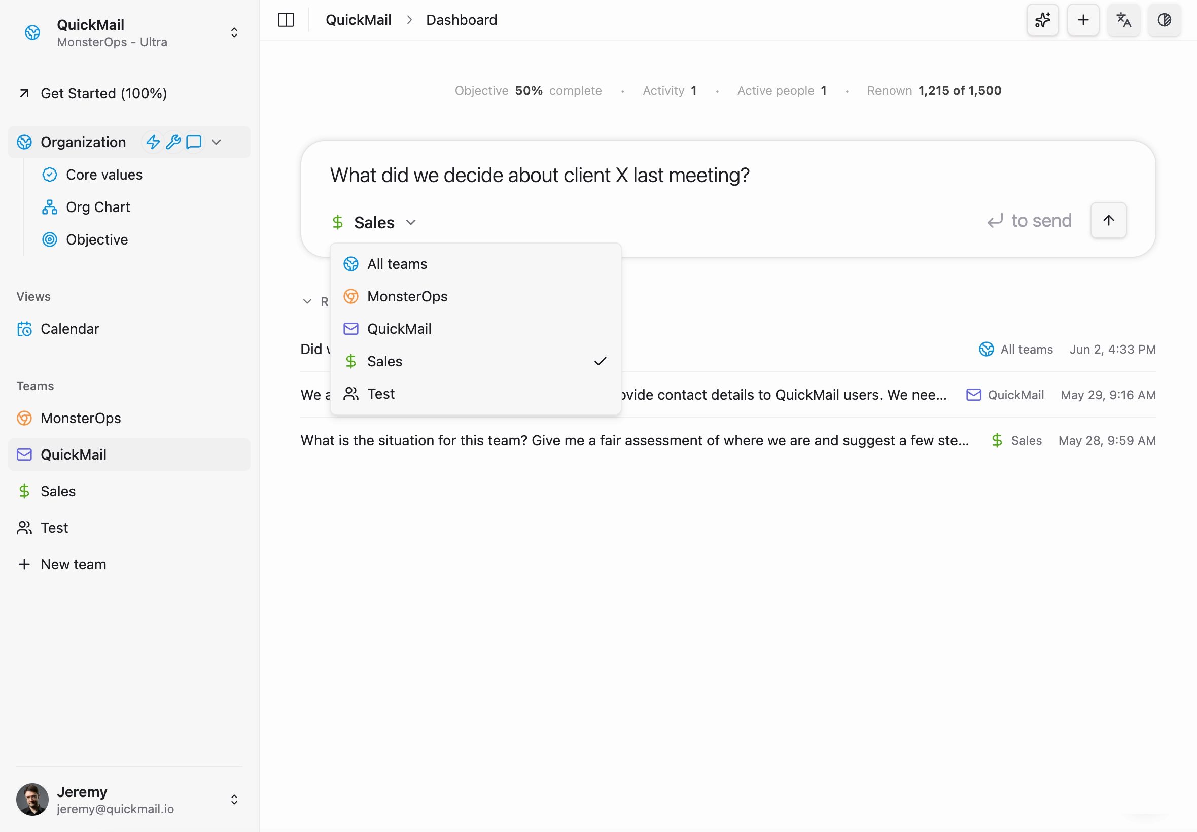 MonsterOps AI assistant preview